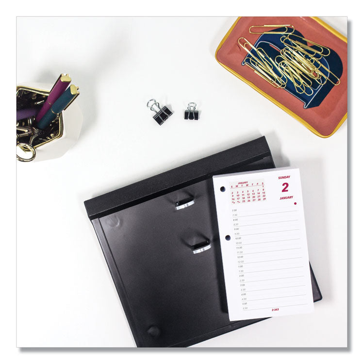 Daily Calendar Pad Refill, 6 x 3.5, White/Burgundy/Gray Sheets, 12-Month (Jan to Dec): 2026
