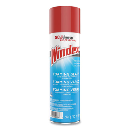 Foaming Glass Cleaner, 20 oz Aerosol Spray, 6/Carton