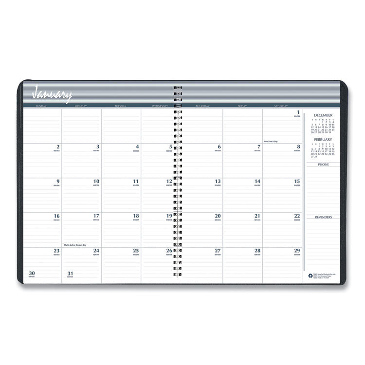 7510016828096, SKILCRAFT Monthly Appointment Planner, 8.75 x 6.88, Black Cover, 14-Month: Dec 2025 to Jan 2027