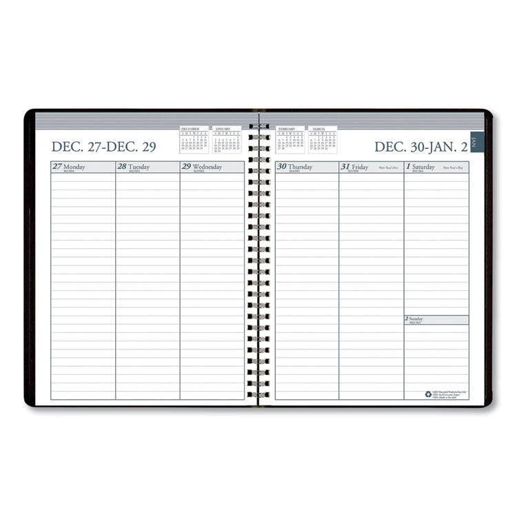 7530016936156, SKILCRAFT Weekly Appointment Planner, 8.75 x 6.88, Black Cover, 12-Month (Jan to Dec): 2026