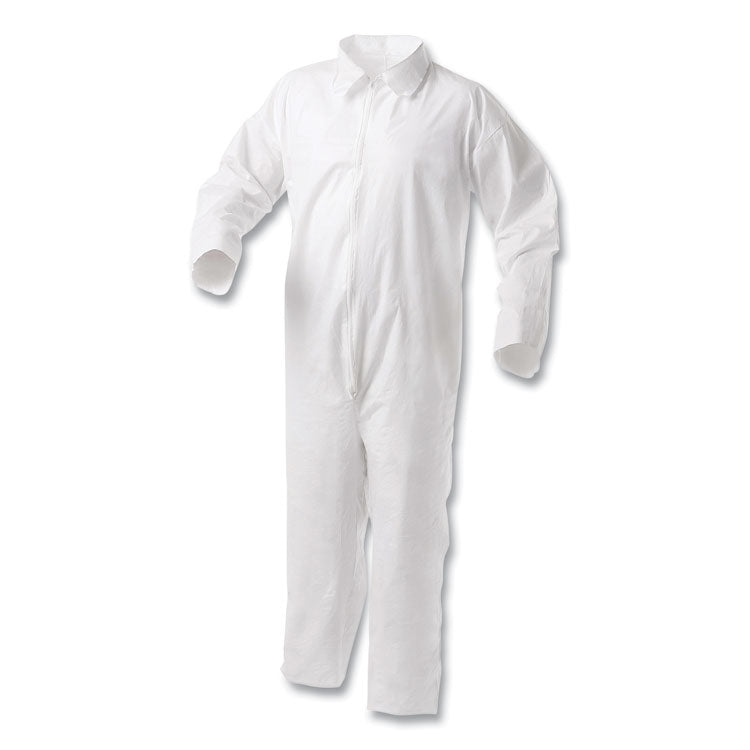 A35 Liquid and Particle Protection Coveralls, Zipper Front, 2X-Large, White, 25/Carton