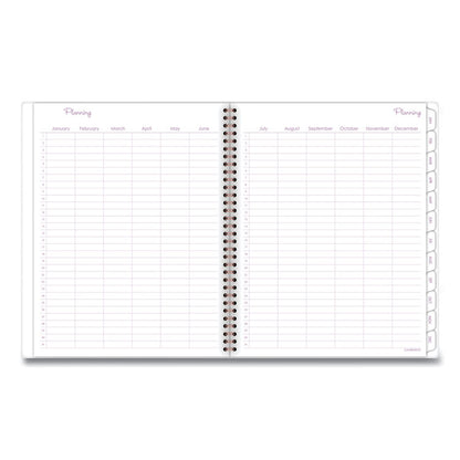 Mina Weekly/Monthly Planner, Floral Artwork, 11 x 8.5, White/Violet/Peach Cover, 12-Month (Jan to Dec): 2026