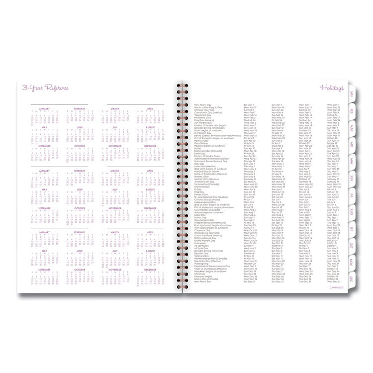 Mina Weekly/Monthly Planner, Floral Artwork, 11 x 8.5, White/Violet/Peach Cover, 12-Month (Jan to Dec): 2026
