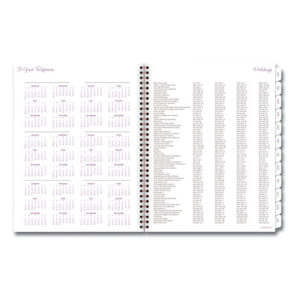 Mina Weekly/Monthly Planner, Floral Artwork, 11 x 8.5, White/Violet/Peach Cover, 12-Month (Jan to Dec): 2026