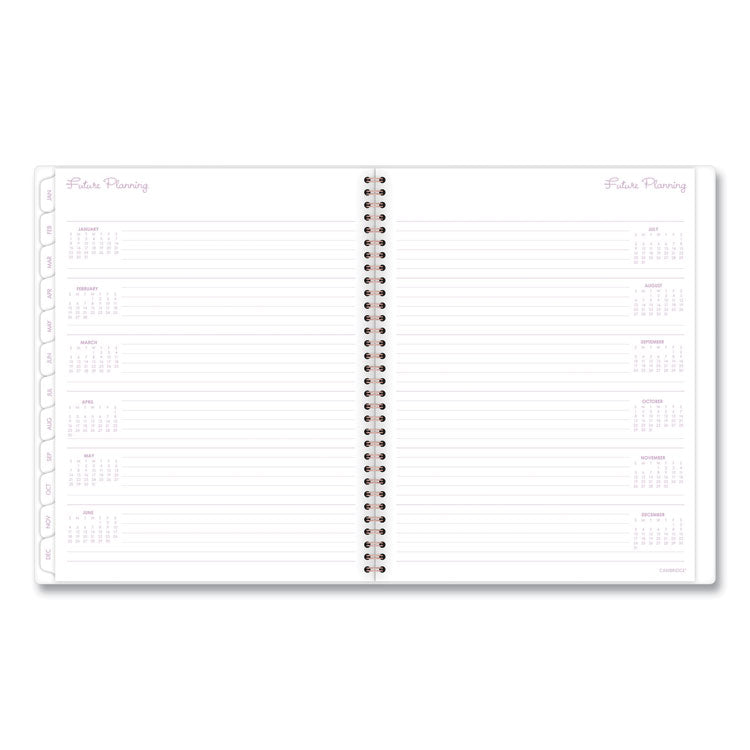 Mina Weekly/Monthly Planner, Floral Artwork, 11 x 8.5, White/Violet/Peach Cover, 12-Month (Jan to Dec): 2026