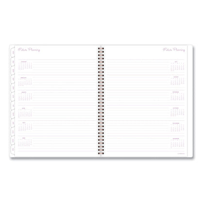 Mina Weekly/Monthly Planner, Floral Artwork, 11 x 8.5, White/Violet/Peach Cover, 12-Month (Jan to Dec): 2026