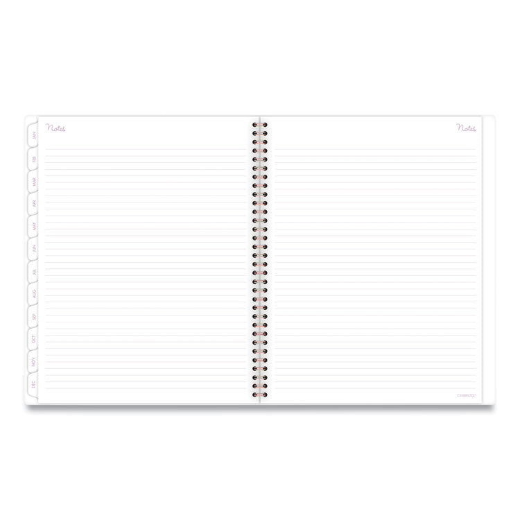 Mina Weekly/Monthly Planner, Floral Artwork, 11 x 8.5, White/Violet/Peach Cover, 12-Month (Jan to Dec): 2026