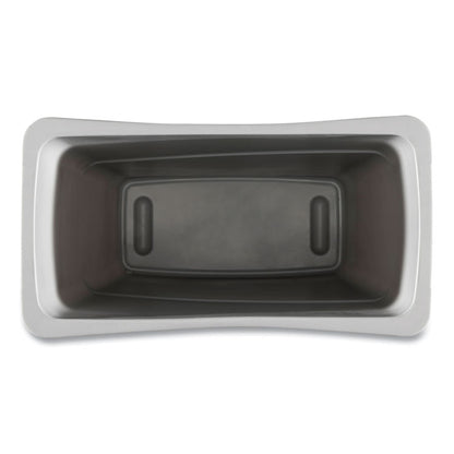 Slim Waste Container, 23 gal, Plastic, Gray