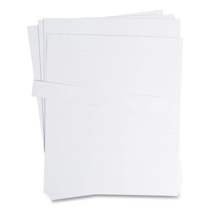 Data Card Replacement Sheet, 8.5 x 11 Sheets, Perforated at 1", White, 10/Pack