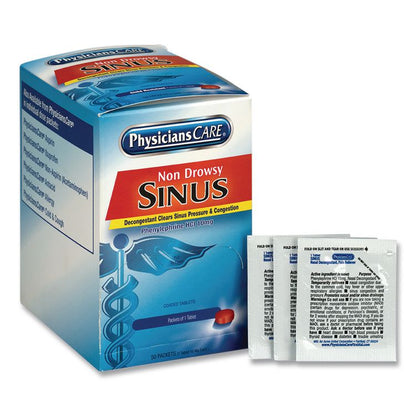 Non-Drowsy Sinus Decongestant Congestion Medication, One Tablet/Pack, 50 Packs/Box