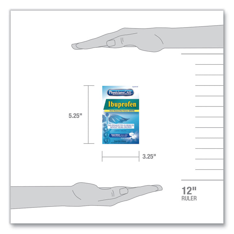 Ibuprofen Pain Reliever Tablets, Two-Pack, 125 Packs/Box