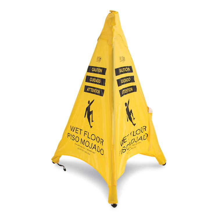 Pop Up Safety Cone, 3 x 2.5 x 20, Yellow