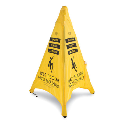 Pop Up Safety Cone, 3 x 2.5 x 20, Yellow