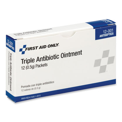 First Aid Kit Refill Triple Antibiotic Ointment, Packet, 12/Box