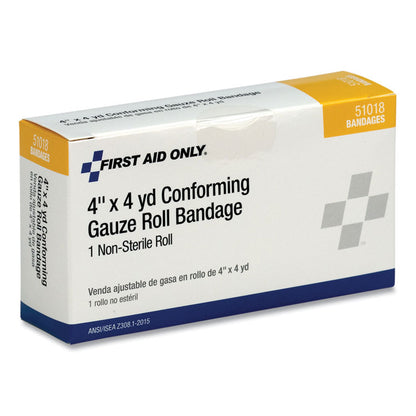 First Aid Conforming Gauze Bandage, Non-Sterile, 4" Wide