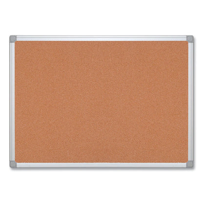 Earth Cork Board, 48" x 36", Tan Surface, Satin Aluminum Frame