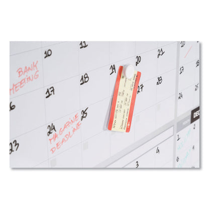 Magnetic Dry Erase Calendar Board, Four-Month Planning/Scheduling, 48" x 36", White Surface, Satin Aluminum Frame