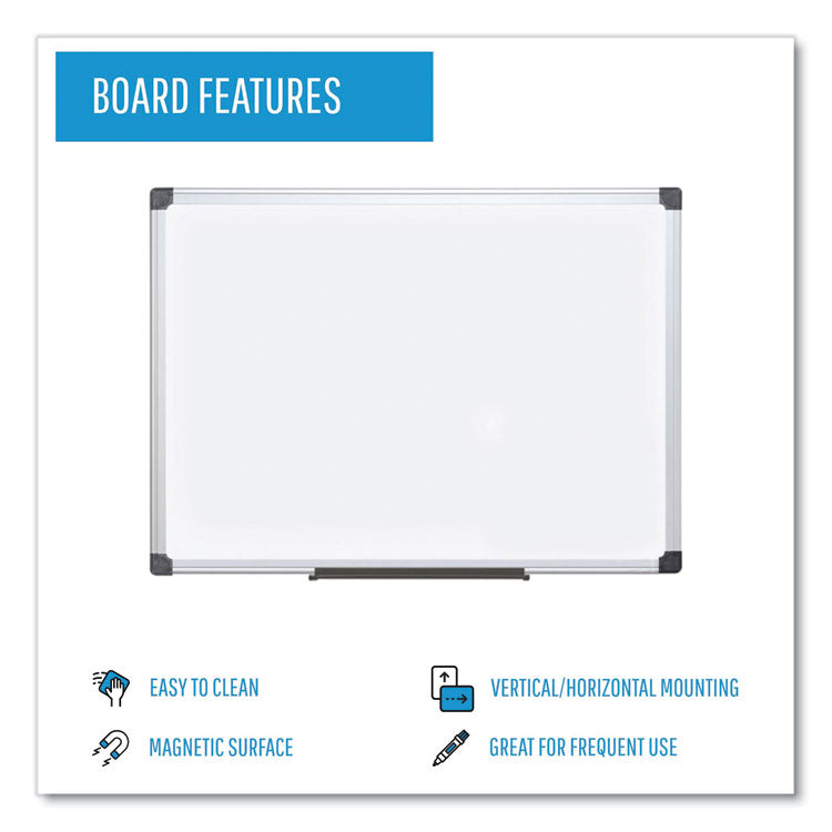 Value Lacquered Steel Magnetic Dry Erase Board, 96" x 48", White Surface, Satin Aluminum Frame