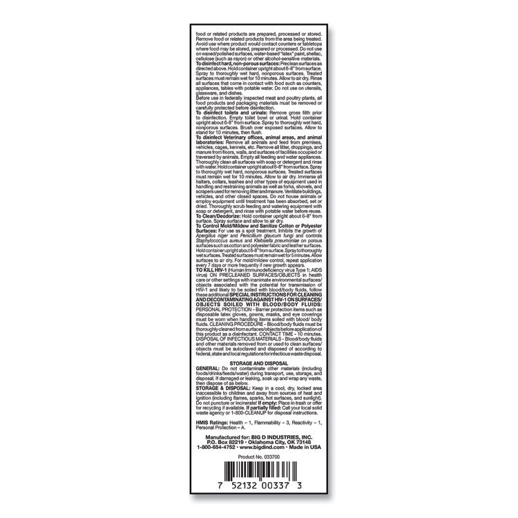 PHENO D+ Aerosol Disinfectant/Deodorizer, Citrus Scent, 16.5 oz Aerosol Spray Can, 12/Carton