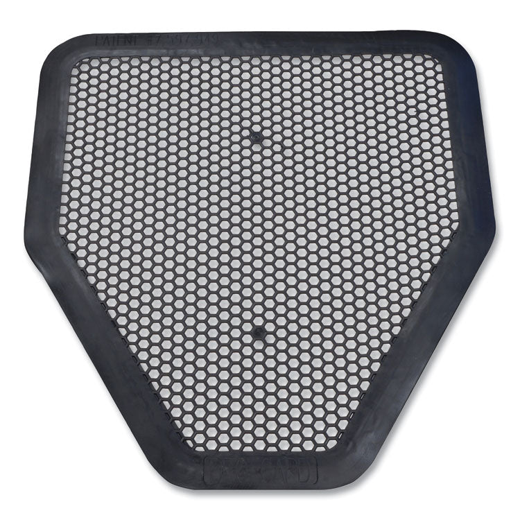 Deo-Gard Disposable Urinal Mat, Shield-Shaped, Fresh Mountain Air Scent, Charcoal Gray Perforated Surface, 17.5 x 20.5, 6/CT