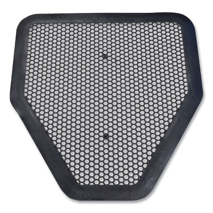 Deo-Gard Disposable Urinal Mat, Shield-Shaped, Fresh Mountain Air Scent, Charcoal Gray Perforated Surface, 17.5 x 20.5, 6/CT