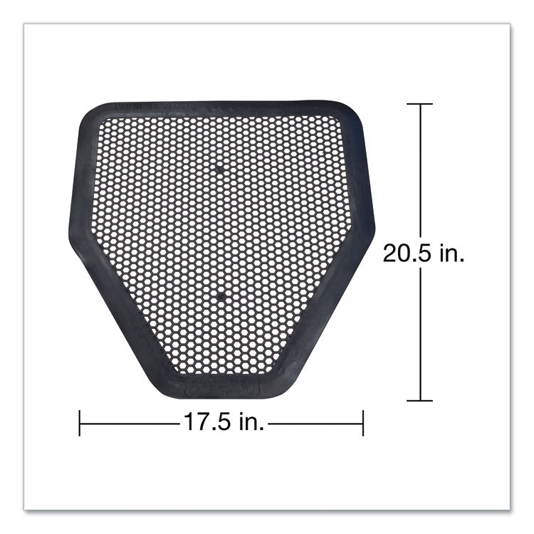 Deo-Gard Disposable Urinal Mat, Shield-Shaped, Fresh Mountain Air Scent, Charcoal Gray Perforated Surface, 17.5 x 20.5, 6/CT