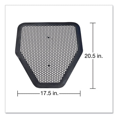 Deo-Gard Disposable Urinal Mat, Shield-Shaped, Fresh Mountain Air Scent, Charcoal Gray Perforated Surface, 17.5 x 20.5, 6/CT