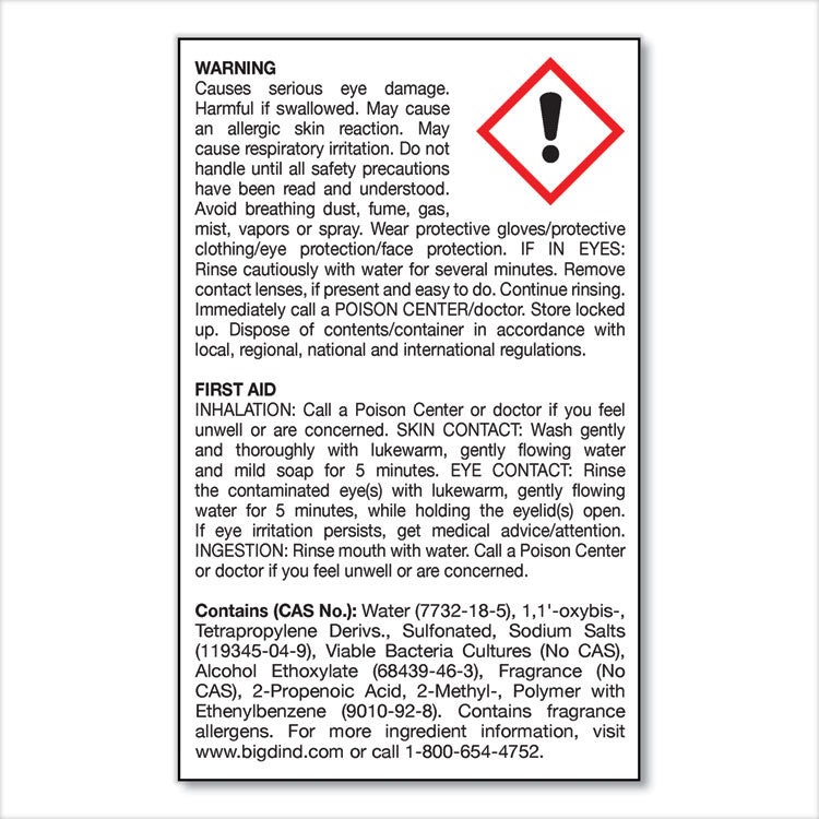 Enzym D Digester Deodorant, Mint, 32 oz Bottle, 12/Carton