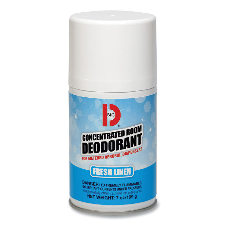 Metered Concentrated Room Deodorant, Fresh Linen, 7 oz Aerosol Spray, 12/Box