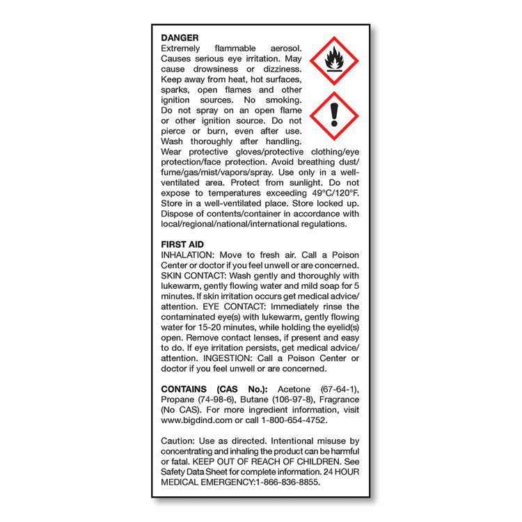 Fire D One Shot Aerosol, 5 oz Aerosol Spray, 12/Carton