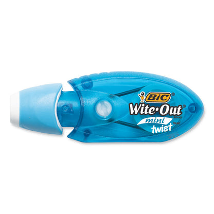 Wite-Out Brand Mini Twist Correction Tape, Non-Refillable, 0.2" x 26.17 ft, White Tape, Assorted Dispenser Colors, 2/Pack