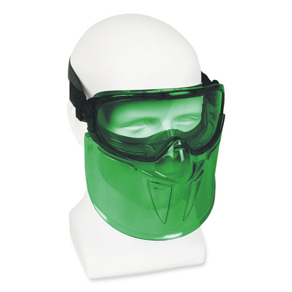V90 Shield Safety Goggles with Face Shield, OTG, Green Shade 3 VLT Anti-Fog Lens, Black Frame, 6/Box