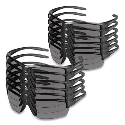 Equalizer Safety Glasses, Gunmetal Half Frame, Smoke Dual Lens, 12/Box