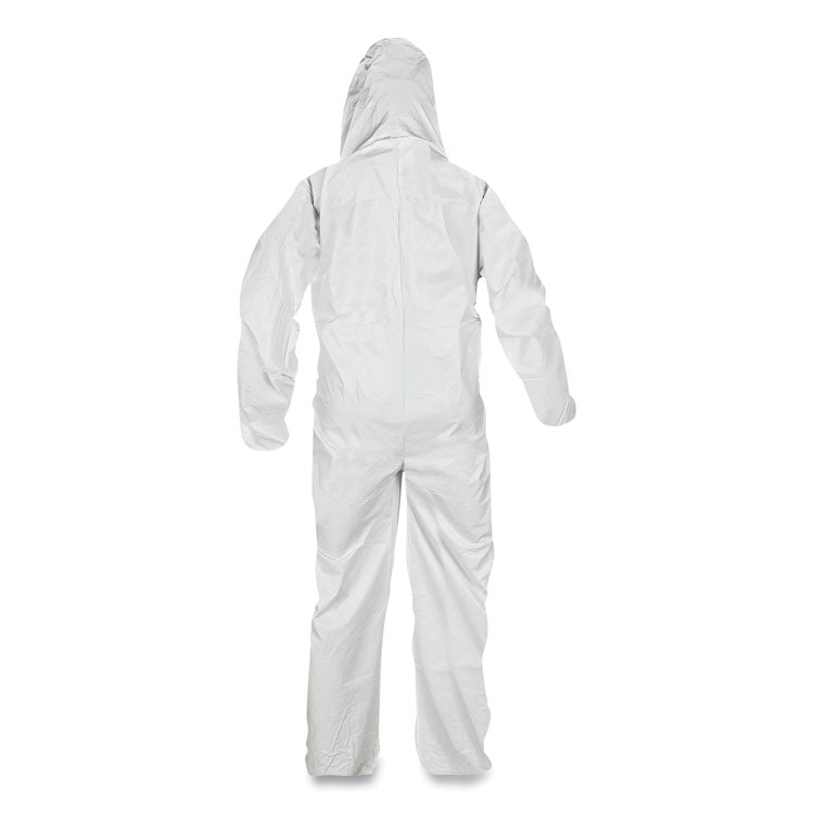 A45 Liquid/Particle Protection Surface Prep/Paint Coveralls, Hood, Elastic Wrist/Ankles, 4XL, White, 25/Carton