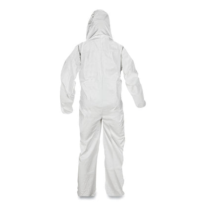 A45 Liquid/Particle Protection Surface Prep/Paint Coveralls, Hood, Elastic Wrist/Ankles, 4XL, White, 25/Carton