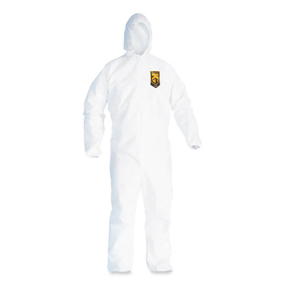 A20 Breathable Particle Protection Coveralls, Zip Front, Elastic Back, Hood, Medium, White, 24/Carton