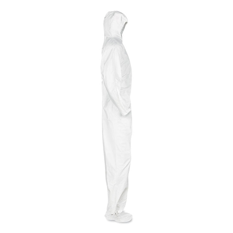 A20 Breathable Particle Protection Coveralls, Elastic Back, Hood and Boots, Large, White, 24/Carton