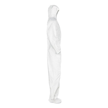 A20 Breathable Particle Protection Coveralls, Elastic Back, Hood and Boots, Large, White, 24/Carton