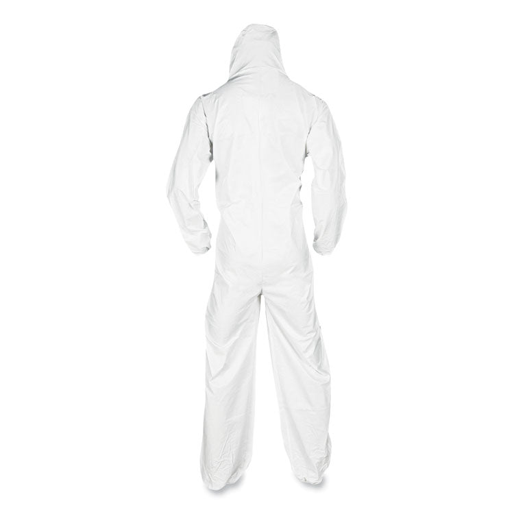 A20 Breathable Particle Protection Coveralls, Elastic Back, Hood and Boots, Large, White, 24/Carton