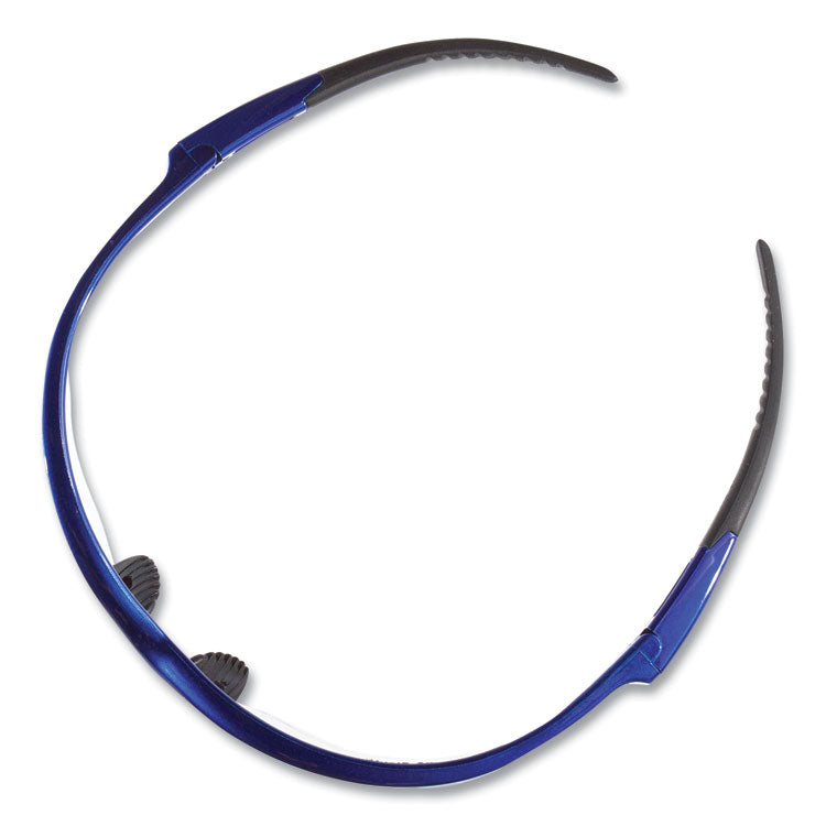 Nemesis Safety Glasses, Metallic Blue Half Frame, Clear Dual Lens, 12/Box