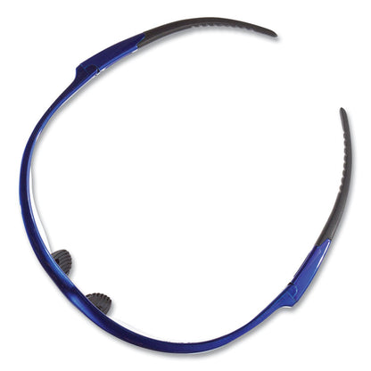 Nemesis Safety Glasses, Metallic Blue Half Frame, Clear Dual Lens, 12/Box