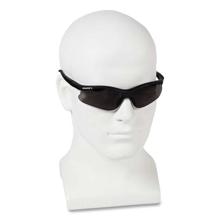 Nemesis Safety Glasses, Black Half Frame, Smoke Dual Lens, 12/Box