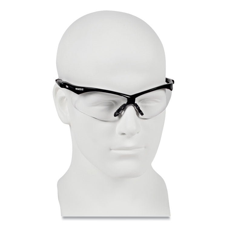 Nemesis CSA Safety Glasses, Black Half Frame, Clear Dual Lens, 12/Box