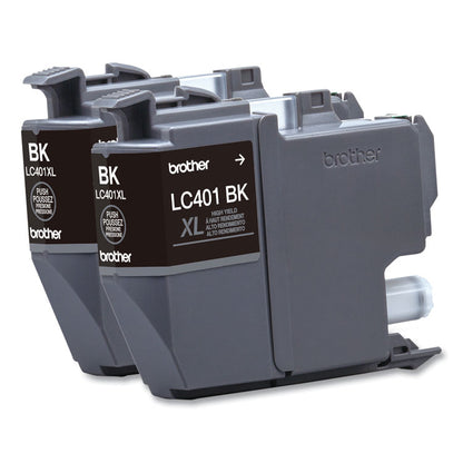 LC401XL2PKS High-Yield Ink, 500 Page-Yield, Black, 2/Pack