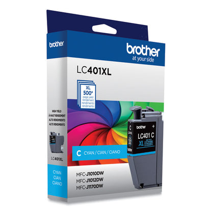 LC401XLCS High-Yield Ink, 500 Page-Yield, Cyan