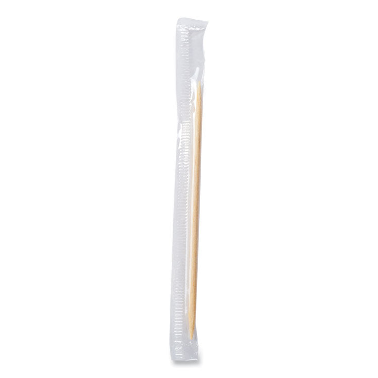 Cello-Wrapped Round Wood Toothpicks, Mint, 2.5", Natural, 1,000/Box, 15 Boxes/Carton