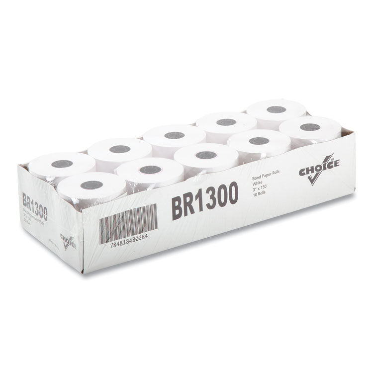 Register Rolls, 3" x 150 ft, White, 30/Carton