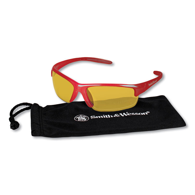 Equalizer Safety Glasses, Red Half Frame, Amber/Yellow Dual Lens, 12/Box