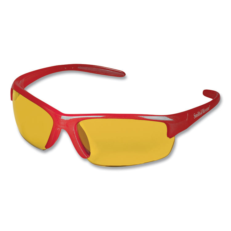 Equalizer Safety Glasses, Red Half Frame, Amber/Yellow Dual Lens, 12/Box