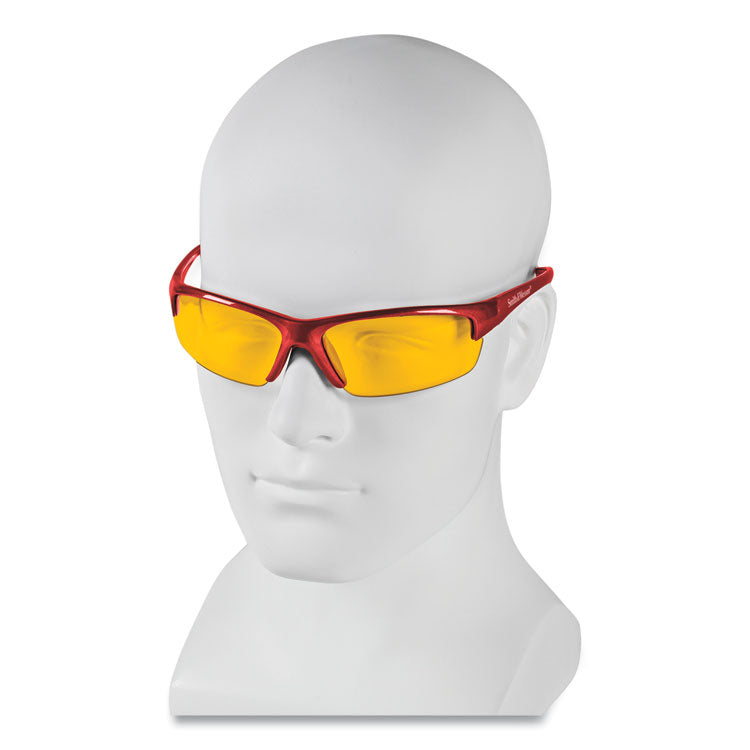Equalizer Safety Glasses, Red Half Frame, Amber/Yellow Dual Lens, 12/Box